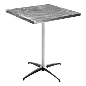 Square Swirl-Top Aluminum Café Table